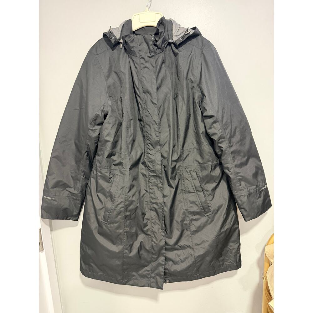 Black Eddie Bauer Weatheredge Womens Sz XL Raincoat Parka